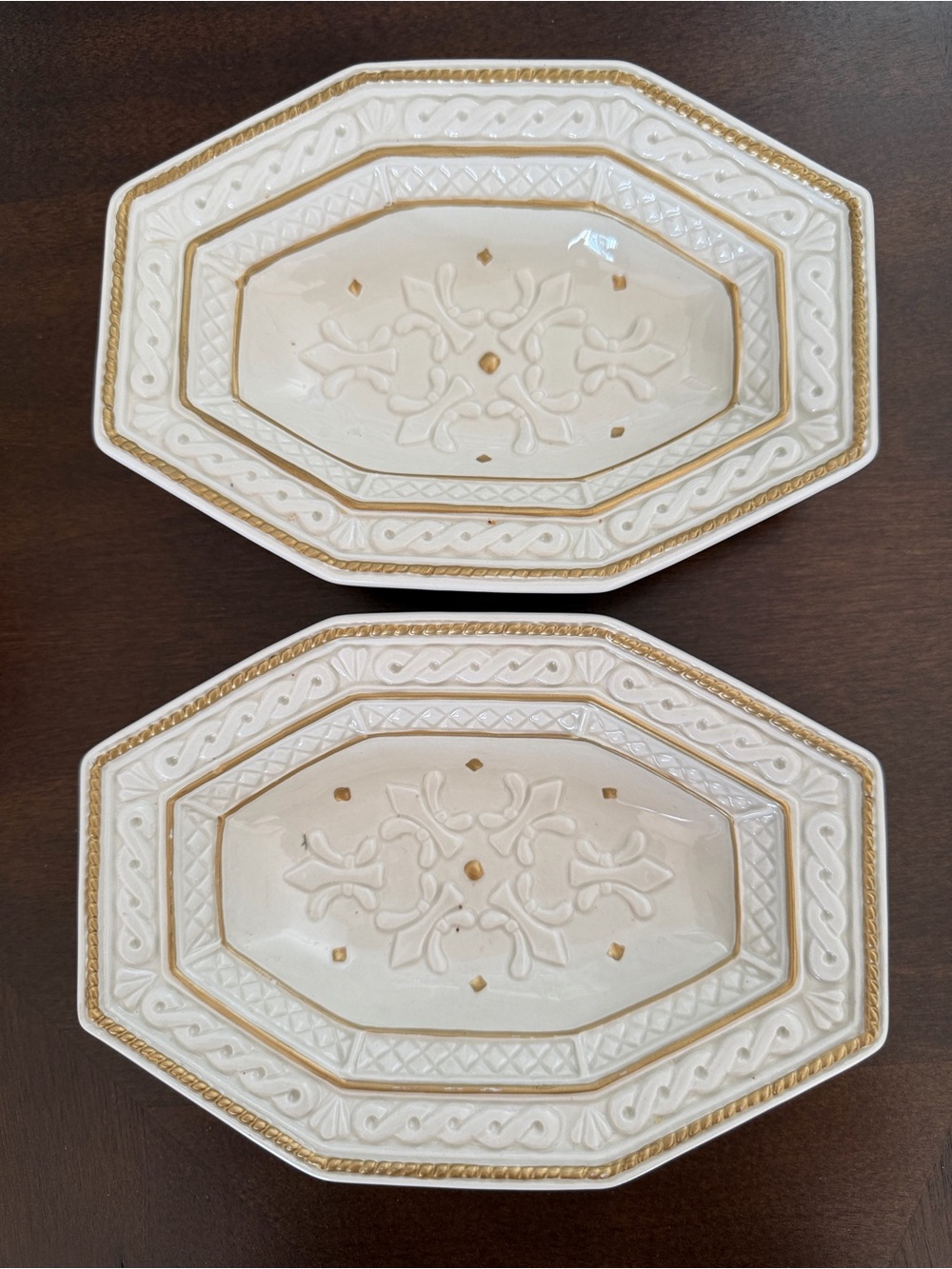 Fitz and Floyd White Octagonal Serving Bowls - Set of 2